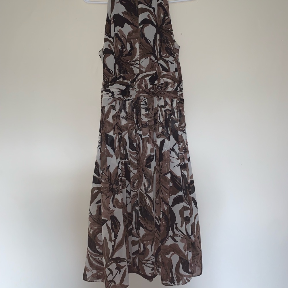 Jones Wear Dress brown & cream floral size 10 - Picture 8 of 8